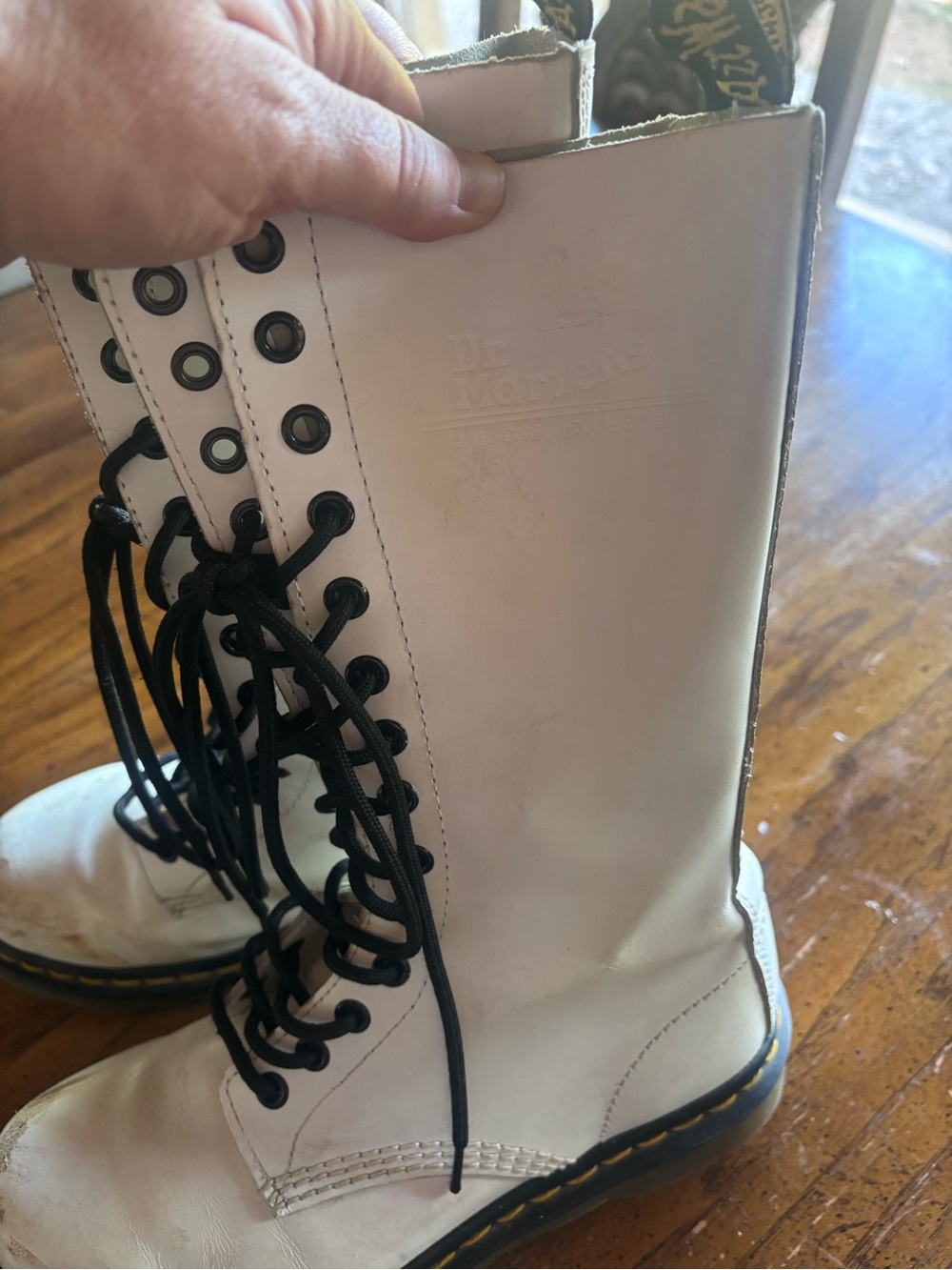 Dr Martens 1914 White Leather Boots Docs - Picture 3 of 7